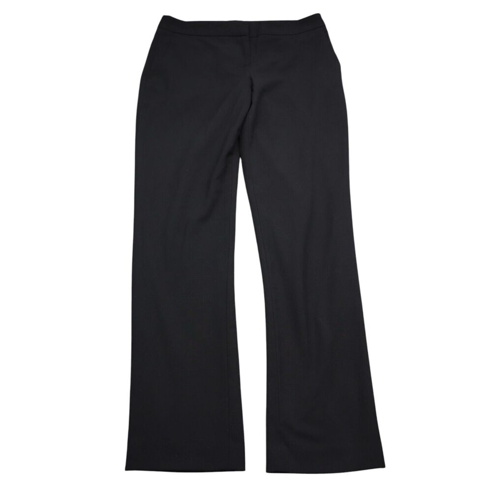 Vince Camuto Dress Pants Womens 2 Black Plain Straight Leg Flat Front Mid Rise